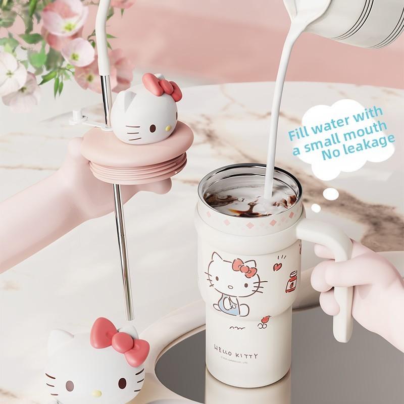 Термокружка Sanrio Hello Kitty с соломинкой и большим объемом для детей и взрослых