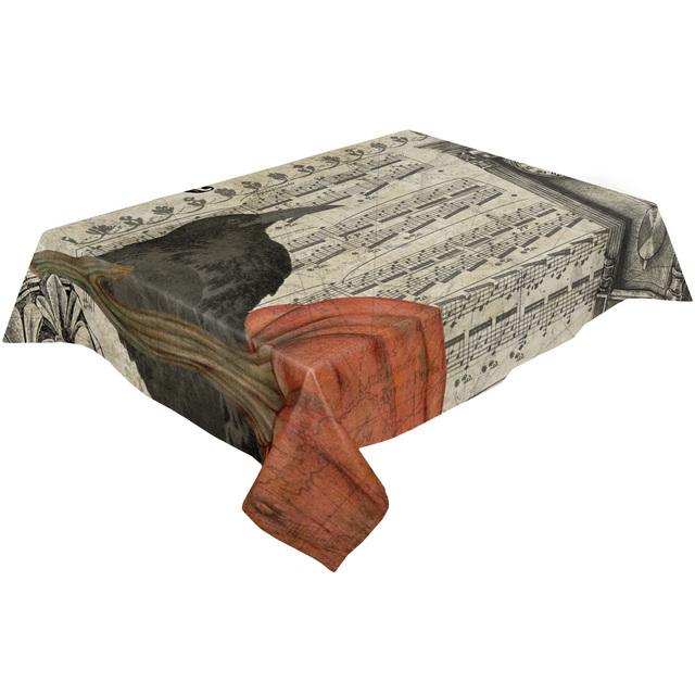 Скатерть со скелетом ворона на Хэллоуин, водонепроницаемая, для свадебной вечеринки, обеденный стол, прямоугольная скатерть, украшение кухни