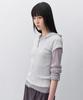 INSILENCE WOMEN Slim Snap Hoodie Top Light Grey