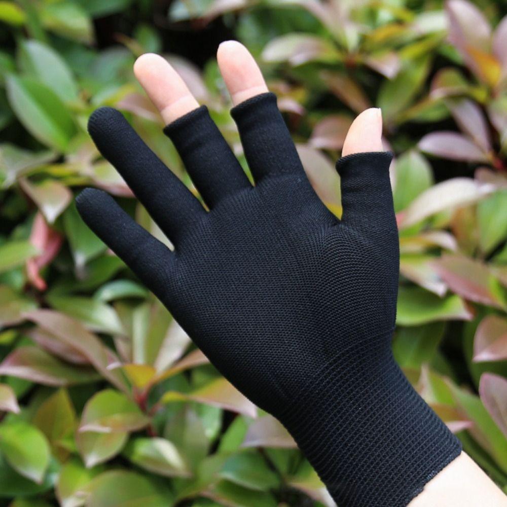 Эластичные противоскользящие перчатки для рыбалки, открытые спортивные/велосипедные перчатки с тремя пальцами, весенне-летние перчатки, солнцезащитные варежки для вождения