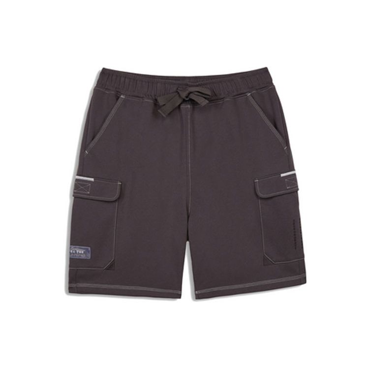 Li Ning X Forbidden City Baoyun Building Co-Branded Loose Shorts Unisex Shorts Sandalwood-Black AKSQ375-1