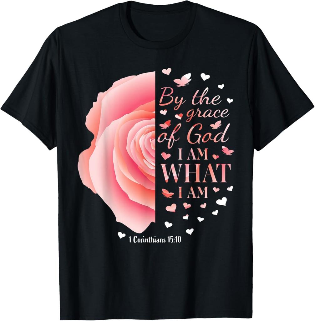 Christian Religious Flower Rose Bible Verses Women Gifts Her T-Shirt