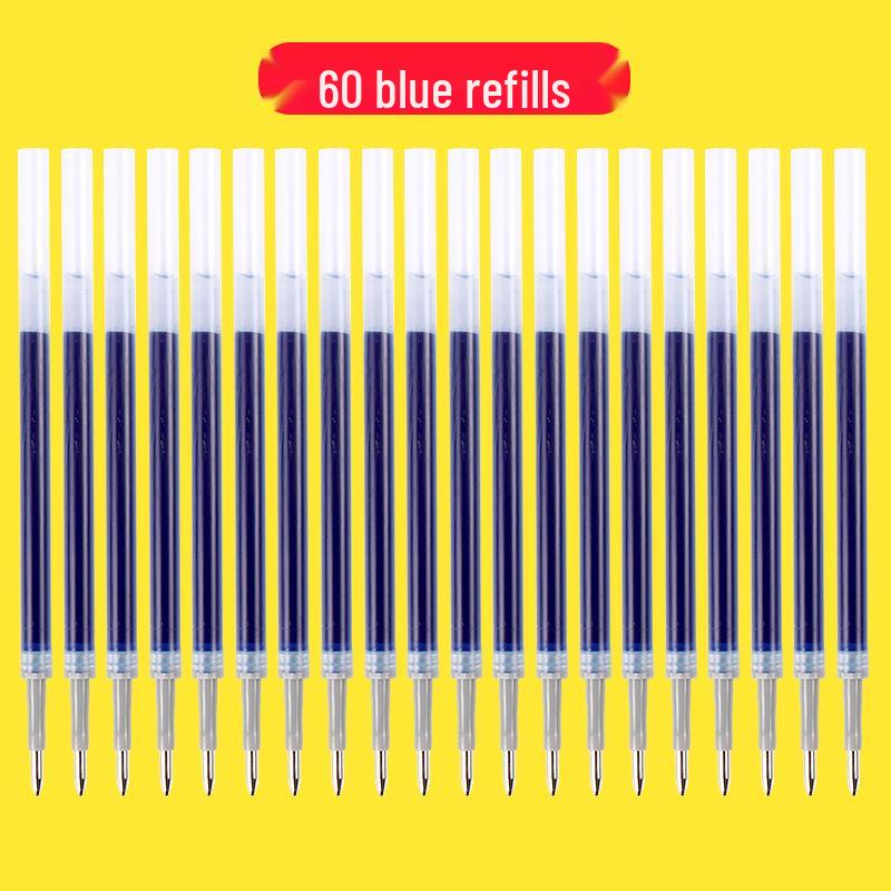 Набор из 100 стержней для черной гелевой ручки 0,5 мм - На водной основе, Шариковый наконечник, Нажимной механизм, Совместимы с красной ручкой