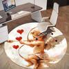 1pc Cupid Love Round Chair mat office Area Rug - Non-Slip, Floor Mat for Office, Bedroom, Ideal home decor gift c0112135