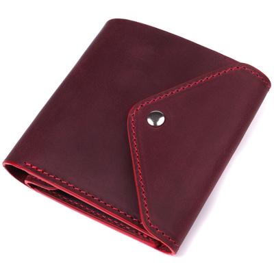 Стильный кошелек для женщин из матовой натуральной кожи GRANDE PELLE Wallet 16812 Бордовый