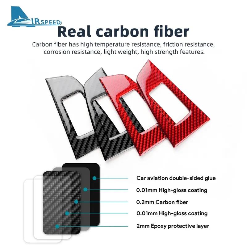 Real Soft Carbon Fiber for BMW 1 2 Series F40 F44 2024 Car Door Window Switch Lifter Panel Interior Stickers