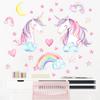 Мультяшные Сказочные Радужные Единороги Самоклеящиеся Карточки Милый Девичий Стиль Украшение Комнаты Декоративные Наклейки