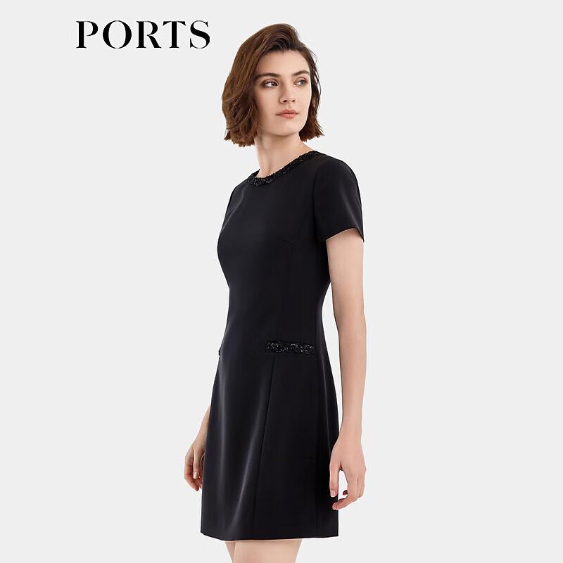 Ports Женское платье А-силуэта с круглым вырезом и бисером YLT8D362NWQ062