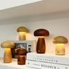 INS LED Night Light With Touch Switch Wooden Cute Mushroom Bedside Table Lamp For Bedroom Childrens Room Sleeping Night Lamps
