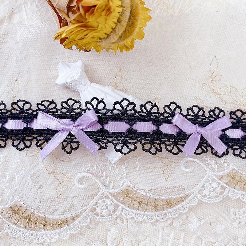 1 ярд Кружевная тесьма с бантом Вышивка Декоративное кружево Тканая лента DIY Поделки Кружево для юбки Аксессуары Отделка Аксессуары 2,8 см шириной