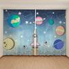 Мультяшные Милые Космические Астронавты Планеты Шторы Детская Спальня для Мальчиков Девочек Окно 2 Панели Высокое Затемнение Новый Модный Узор