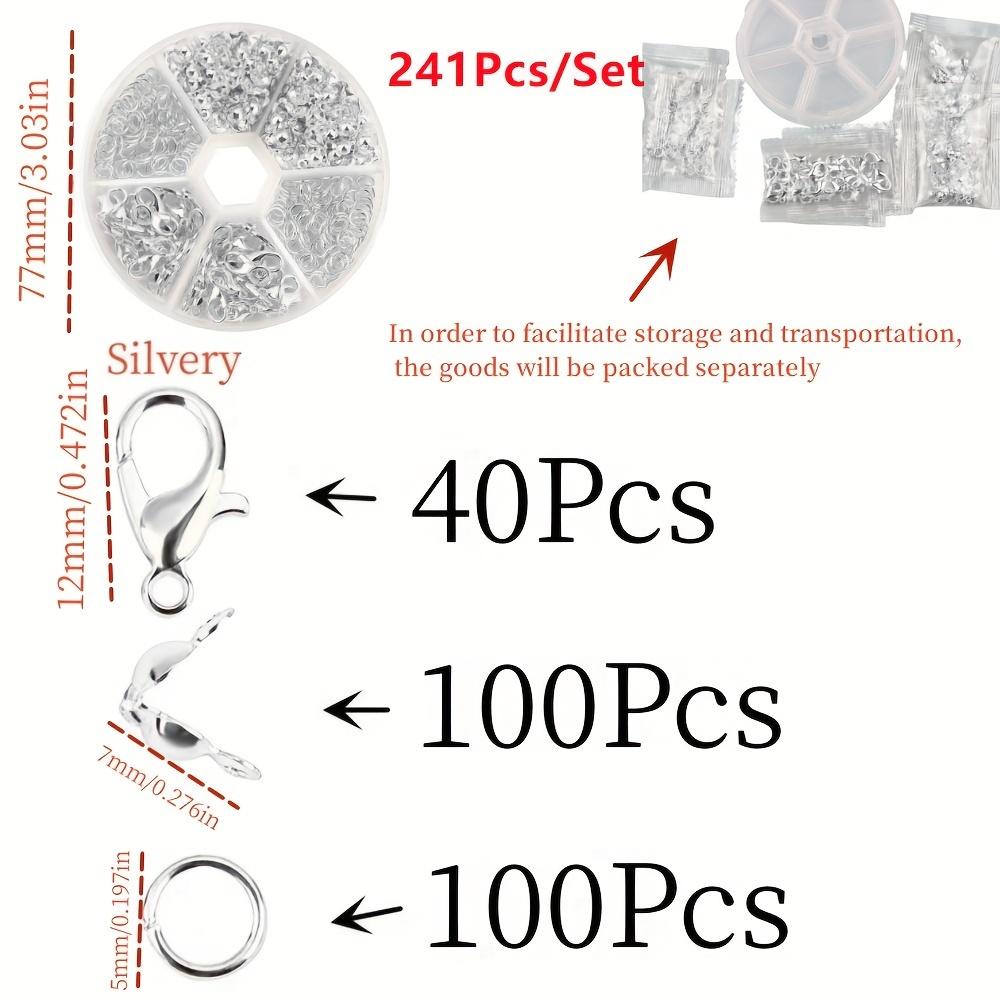 241 шт./набор наборов для изготовления ювелирных изделий, застежка-карабин, открытые соединительные кольца, концевые зажимы, бусины, наборы коробок, фурнитура для браслетов ручной работы, ожерелий