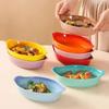 French Rainbow Ceramic Cheese Baked Rice Bowl Household Oven Special Tableware Double Ear Baking Plate Bowls Microwave
