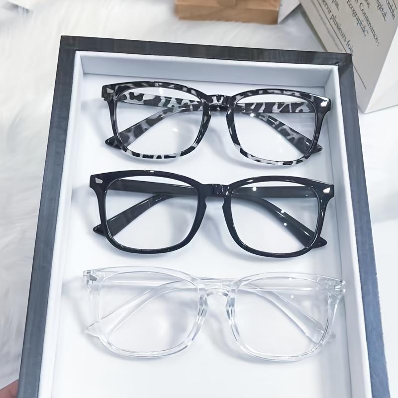 3 шт. Три пары модных очков в стиле Y2K с прозрачными линзами, защищающих от синего света, подходят для повседневной носки как мужчинам, так и женщинам