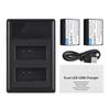 LP-E10 Battery Charger 2-slot with LED Indicators   2pcs LP-E10 Batteries 7.4V 2200mAh with USB