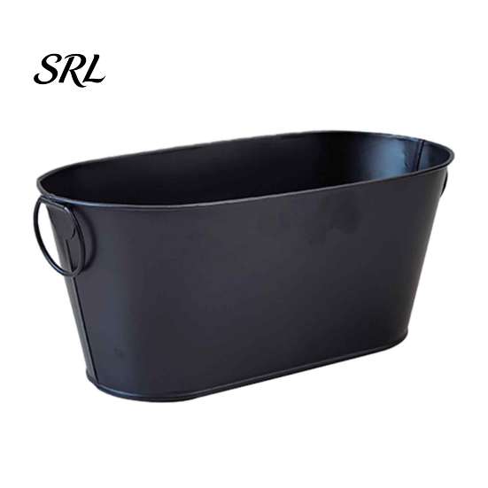 All Season Outdoor Utility Bucket Metal Ice Buckets for Parties, Portable Beverage Tub with Handles, Large Heavy Duty Iron Storage Bin Capacity