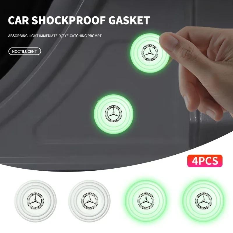 1/2/4Pcs Luminous Shock Absorber Car Door Silicone Anti Shock Pad For Mercedes Benz Amg W204 W213 W205 W211 W212 W176 W205 W203 PO2