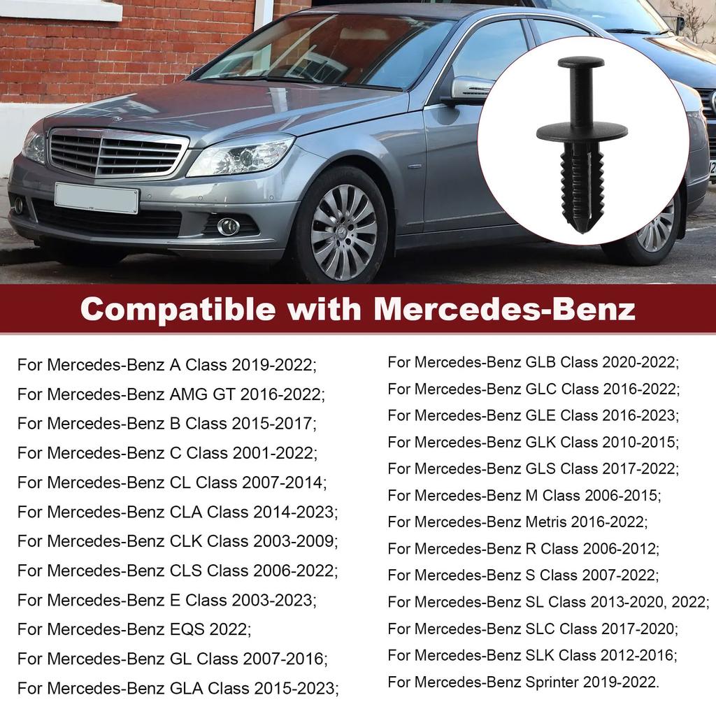 A1249900492 Накладка бампера Подкрылок Зажим-пистон толкающего типа для Mercedes-Benz Клипсы крепления молдинга крыла Фиксатор-заклепка решетки