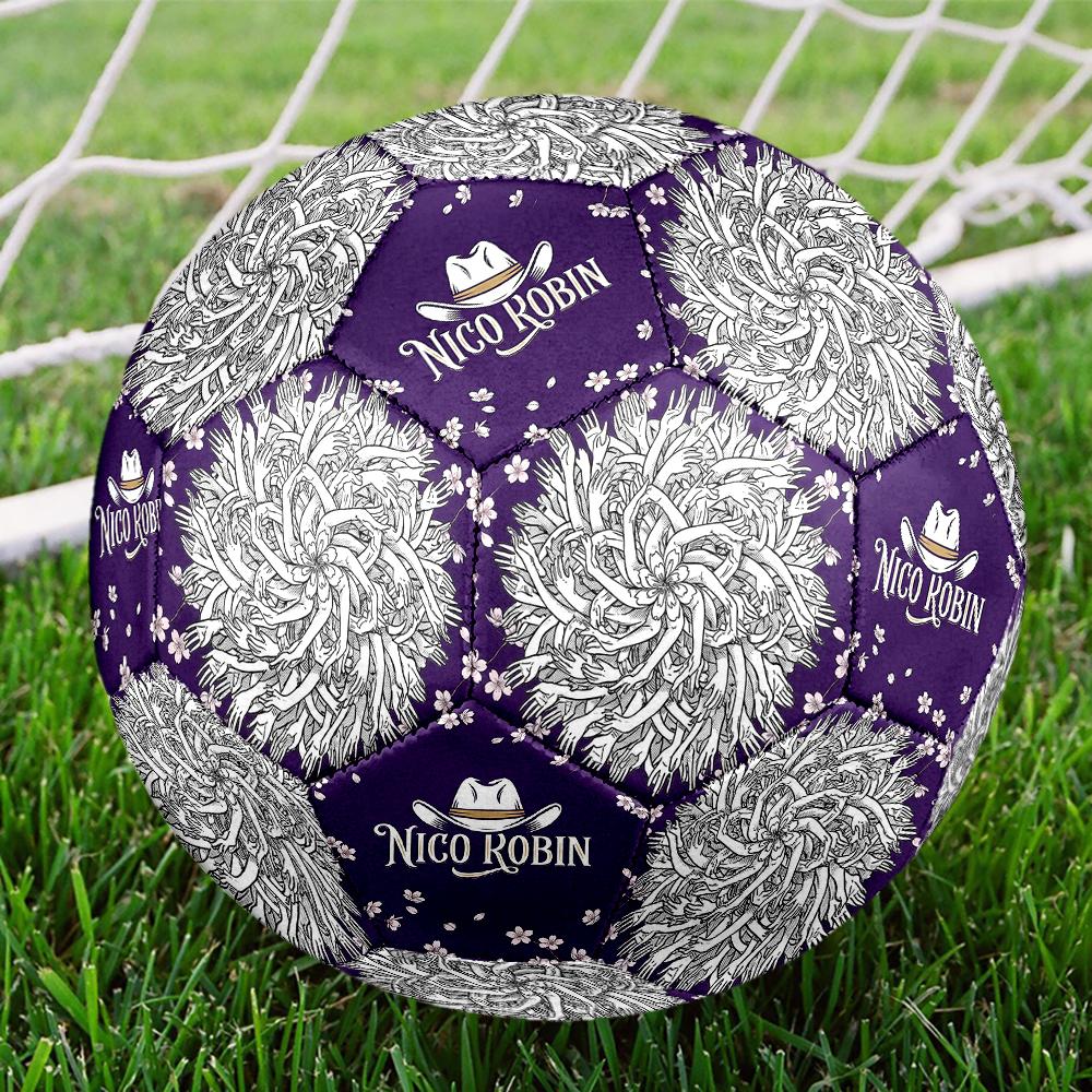 1pc One Piece Football Soccer Ball Size 5 Indoor Soccer Ball Fashion Colorful Backyard Game -Great For Sports Fans Gift HE26