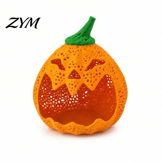 Festival Atmosphere Desktop Decorations Hollow Pumpkin Storage Ornament for Halloween, Decorative Candy Holder, Creative Ghost Face Desk Decor