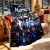 Custom Name Personalized Football Print Blanket, Home Decor, Bedroom, Sofa, Camping, Couch, Gifts for Birthday ChristmasEnthusiasts
