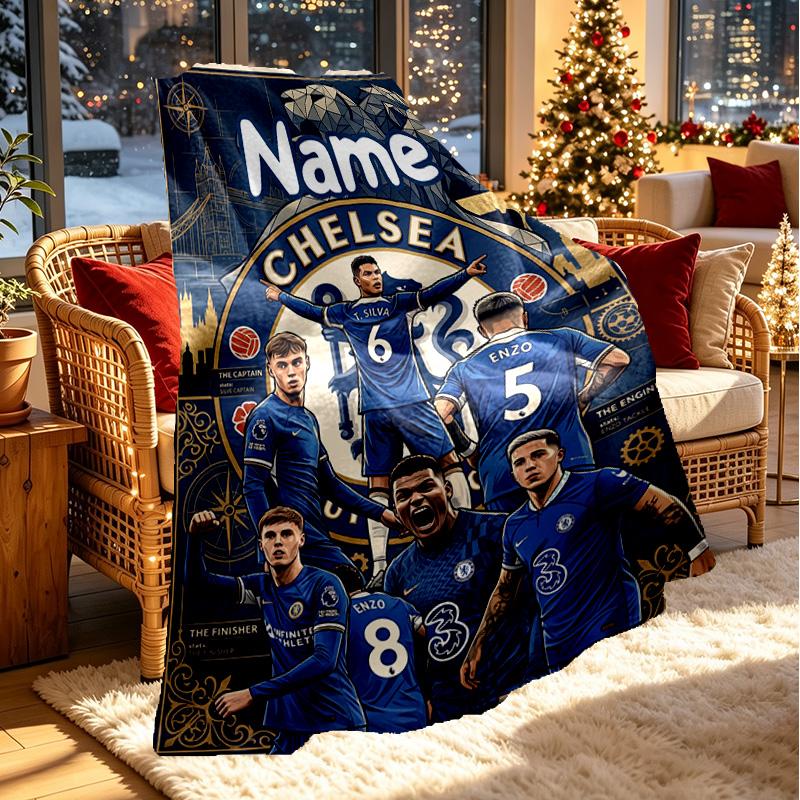 Custom Name Personalized Football Print Blanket, Home Decor, Bedroom, Sofa, Camping, Couch, Gifts for Birthday ChristmasEnthusiasts