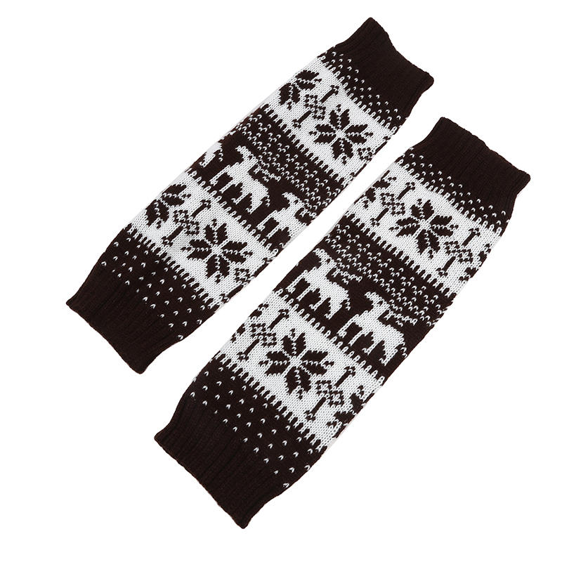 Рождественские носки для ботинок, женские зимние гетры, эластичные, до щиколотки, с напуском, терможенские вязаные гетры со снежинками