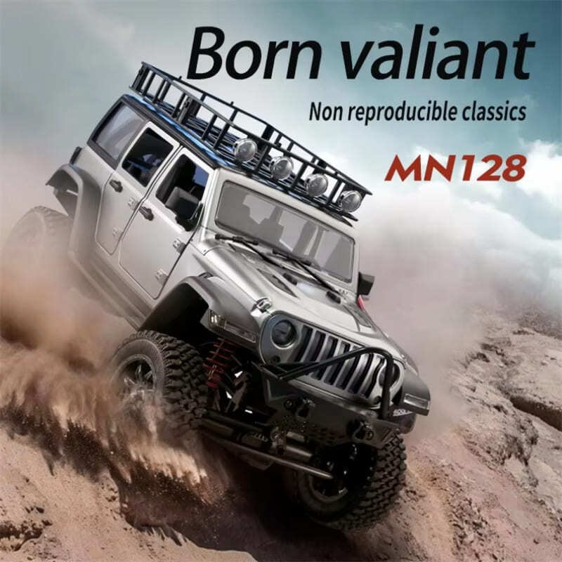 New Tracked 4x4 Car MN128 2.4G Climbing Off-road Vehicle Professional Version with LED Light Full Scale RC Model Remote Control Car Toy Boy Gift