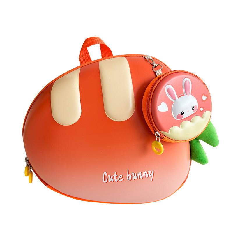 Orange Pink Trendy Blue Purple Kids Backpack With Fun Carrot Print Lightweight Eva Material