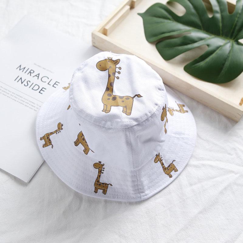 Cartoon Giraffe Baby Hat Bucket Cap Summer Kids Casual Sun Hat Cotton Children Panama Caps