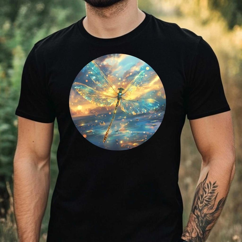T-Shirt Herren Libelle Magie Motiv Baumwolle Größe XS bis 5XL