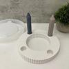 Candle Stand Silicone Mold Candlestick Mold Striped Round Candle Holder Ornament Mould Epoxy Table Decoration Molds