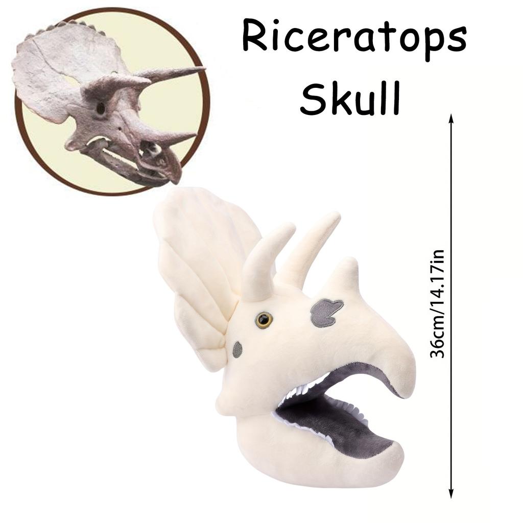Мягкая плюшевая подушка для куклы Fuzzy Fossils Riceratops Skull Dinosaur Skull