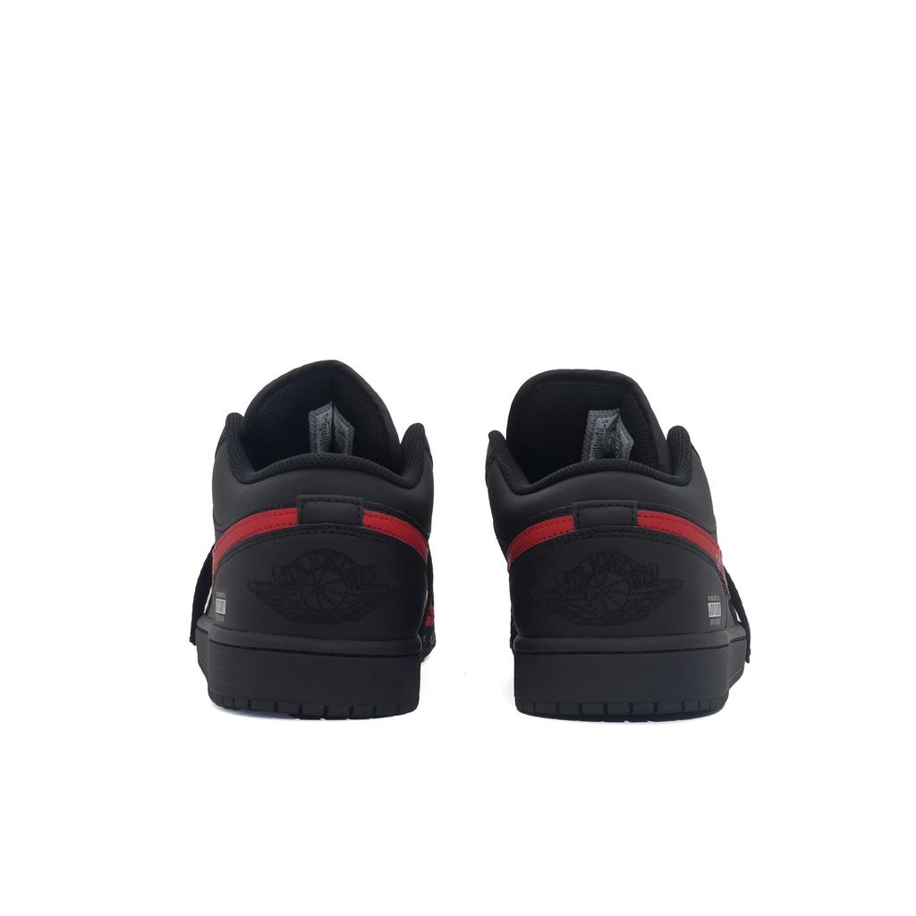 Jordan Air Jordan 1 Border Blaze Leather Low top Vintage Basketball Shoes Men's Black Red 553558-093(Team519-)