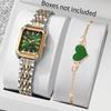 Xiaomi 2PCS Fashion Women Watches Heart Bracelet Set Ladies Rectangle Quartz Wrist Watch Reloj Mujer Girls (Without Box)