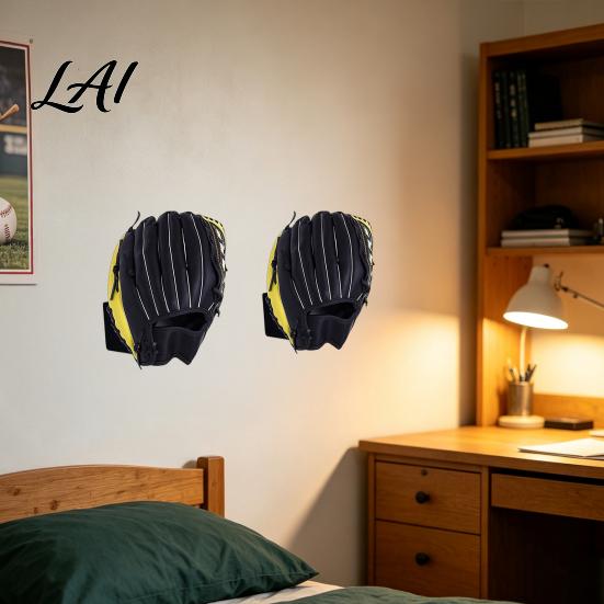 Sports Room Wall Decor Baseball Glove Space Saving Mount Display Stand Hanger Durable Stainless Storage Rack Steel for Memorabilia Collection