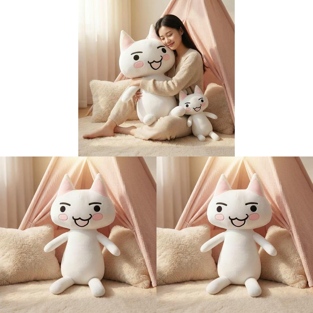 Подушка-игрушка Кот Торо от Inoue из коротковорсового материала для кровати и дивана