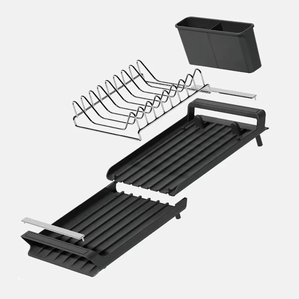 Space Saving Draining Tray Extendable Utensil Storage Holder Sturdy Dish Drainer  for Kitchen