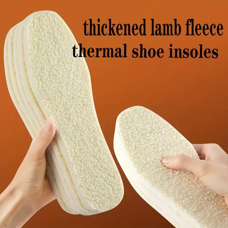 Зимние согревающие и антитепловые стельки - Утолщенный вельвет из овечьей шерсти и флисовая подкладка, дышащие и устойчивые к запаху, унисекс для мужчин и женщин, зимние стельки