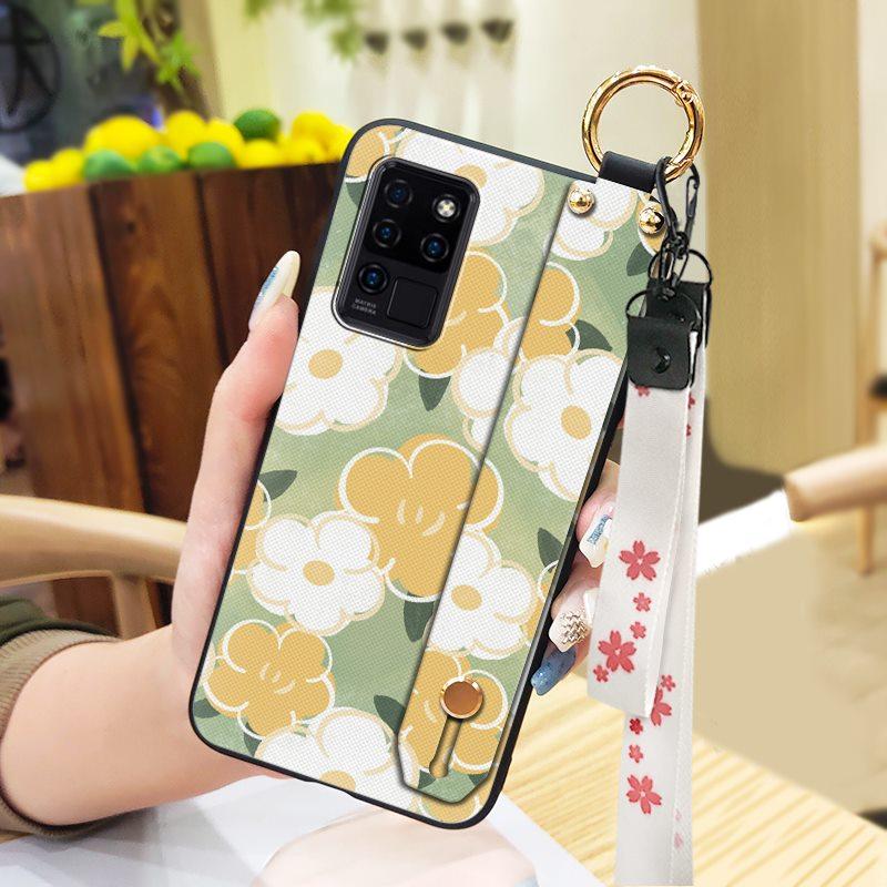 Водонепроницаемый Прочный Чехол для Телефона для Oukitel C21 Наручный Ремешок Наручный Ремешок Ударопрочный Силиконовый Подставка Защитное Кольцо Цветок