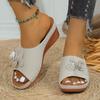 Women New Flower Sandals 2024 Wedge Heels Summer Shoes Women Outdoor Slippers Female Soft Bottom Heeled Sandals Summer Footwear