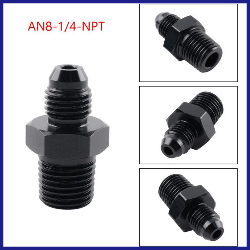 Black Straight  AN Flare Male to NPT Male Adapter Thread Fuel Oil Air Hose Fitting Car Auto Accessories Bare AN4 AN6 AN8 AN10