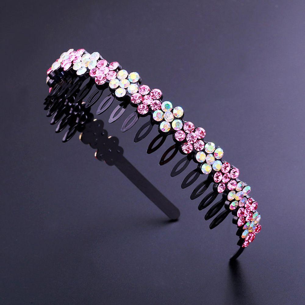 Headwear Hair Accessories Hair Band Hoop Tooth Comb Headband Rhinestone Hairband Crystal Flower