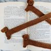 1/2 шт. ручной работы из трикотажной пряжи коричневого цвета с изображением собаки, таксы, держателя для страниц книги