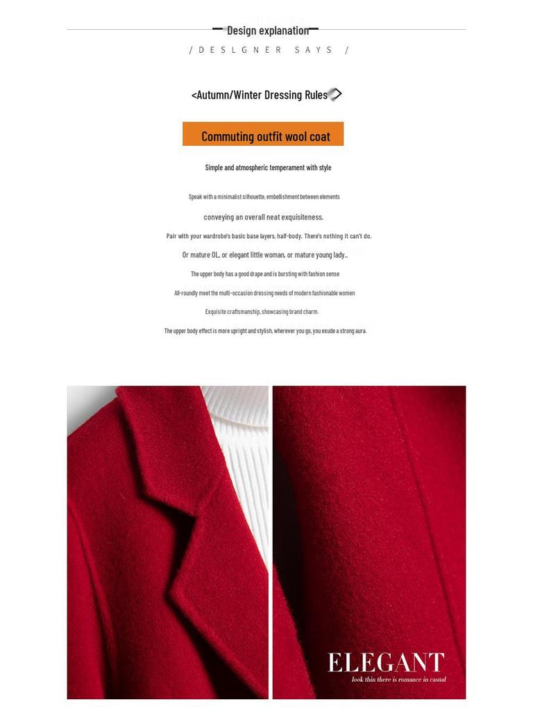 Women's Double-Faced Wool Blazer – Winter Slimming Essential Coat for a Versatile and Casual Workplace Look