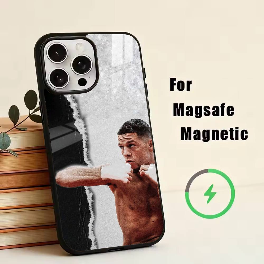 Чехол для телефона Nate Diaz с прозвищем N для iPhone 17, 16, 15, 14, 13, 12, 11 Plus, Pro, магнитный, для беспроводной зарядки Magsafe