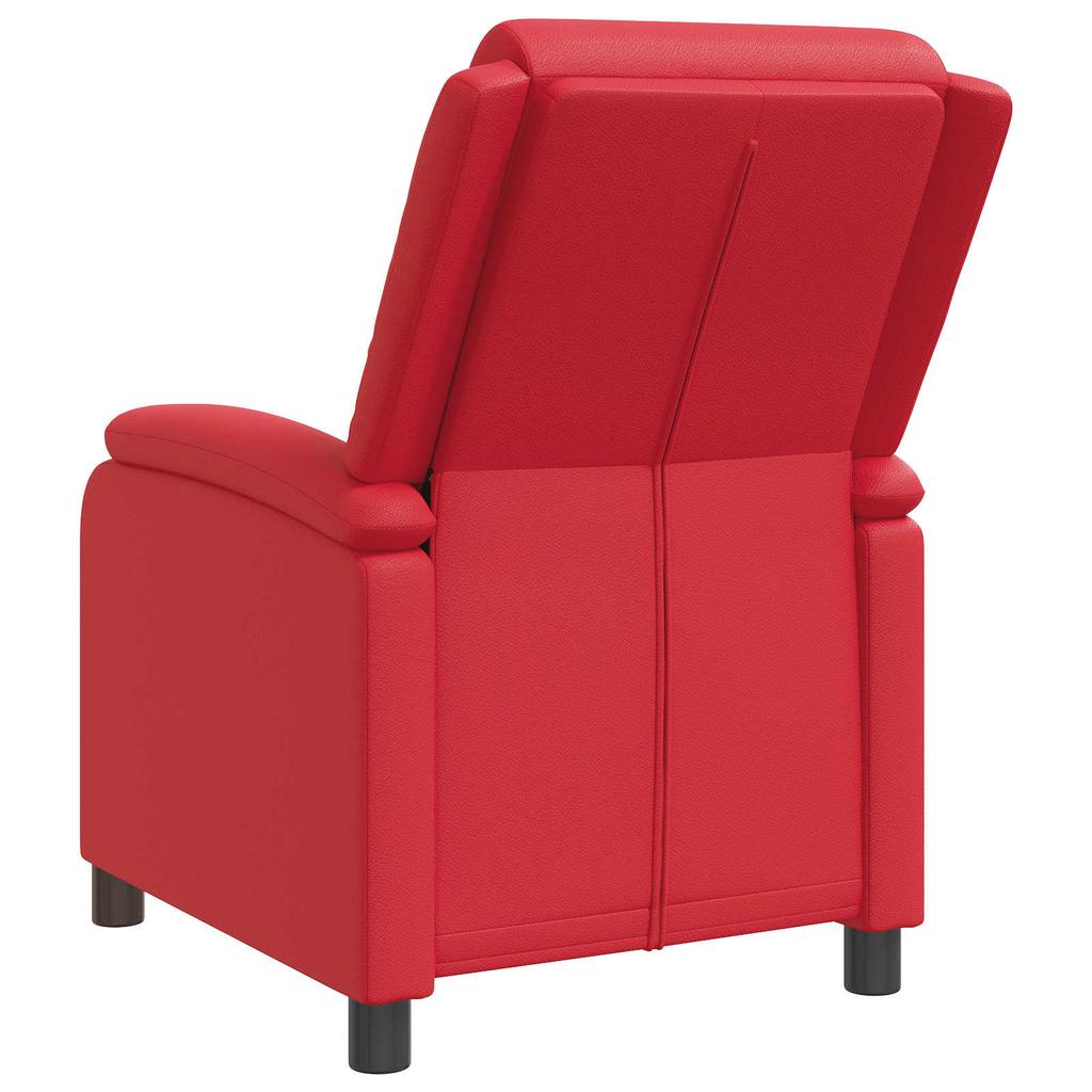 Recliner Chair Red Artificial Leather