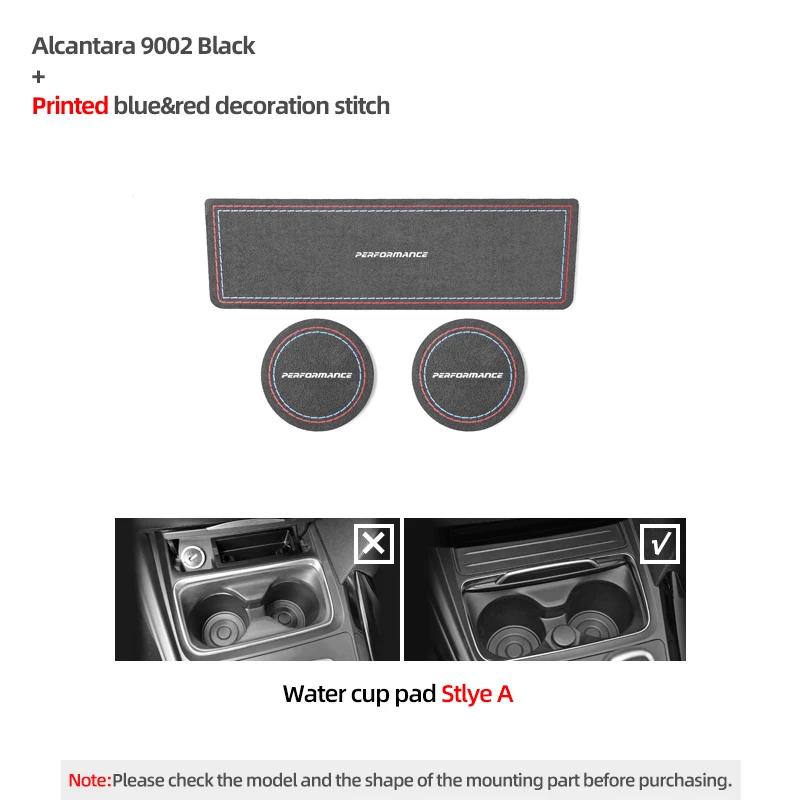 Betterhumz For BMW F30 F32 F34 F35 Car Cup Holder Anti-Slip Pad Storage Box Mat Suede Center Console 3pcs Interior Accessories