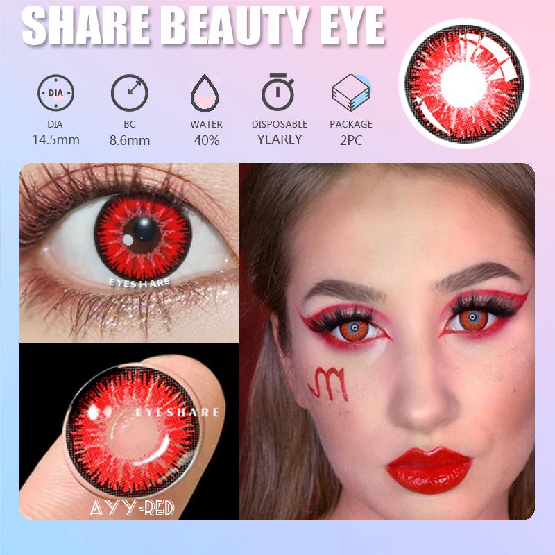 Eyeshare Cosplay Contact Lenses Big Eye Anime Colored Contactlen Blue Lens Red Contact Fashion Soft Color Cosmetic Lenses for Halloween