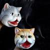 Simulation Animal Head Hand Puppet Soft Pet Cat Head Model Toy Halloween Toys